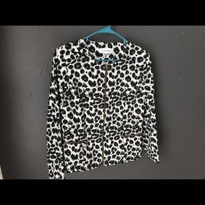 Calvin Klein black/white leopard blazer. Size 14W.